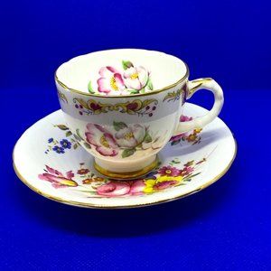 VINTAGE! SUTHERLAND - BONE CHINA TEA CUP AND SAUCER ~ STAFFORDSHIRE ENGLAND